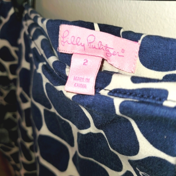 26) LILLY PULITZER Giraffe print skirt with pockets Sz. 2 - Picture 6 of 6